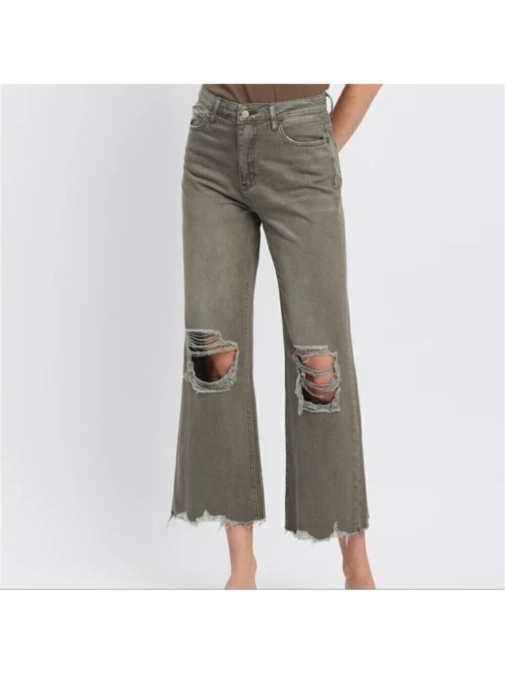 813 NWT Vervet Beetle - Super High Rise 90s Vintage Crop Flare Jeans Size 25